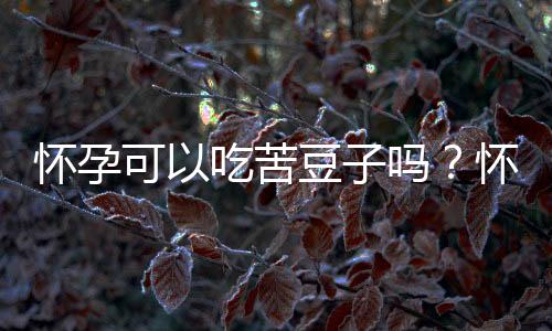 怀孕可以吃苦豆子吗?怀孕吃什么比较好