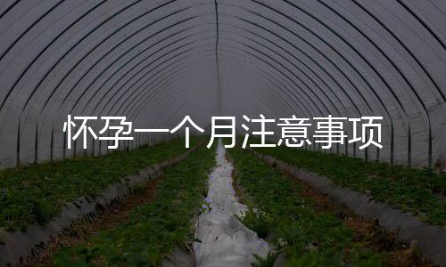 怀孕一个月注意事项