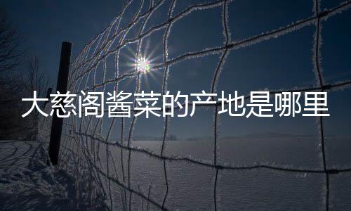 大慈阁酱菜的产地是哪里?河北保定大慈阁酱菜简介